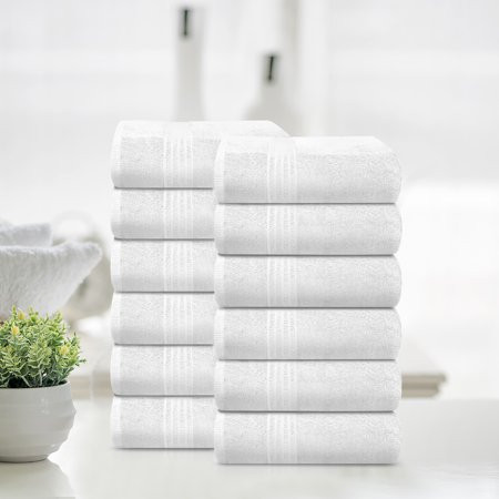 TRIDENT Soft Comfort 100% Air Rich Cotton Yarn Towels, 12 Piece Set - 12 Wash Cloth, Super Soft, ... | Walmart (US)