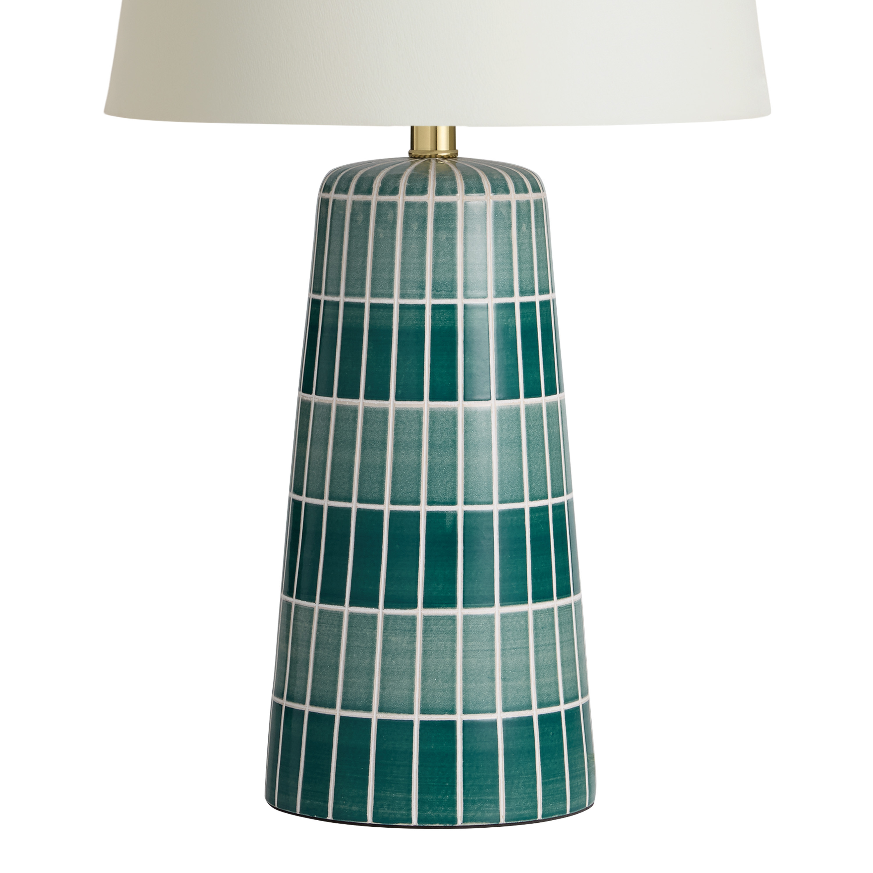 Como Tonal Teal and Blue Ceramic Conical Table Lamp Base | World Market