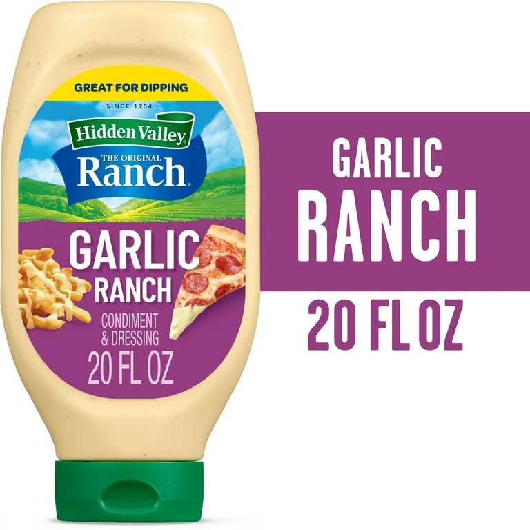 Hidden Valley Garlic Ranch Condiment and Dressing, 20 fl oz Easy Squeeze Bottle | Walmart (US)