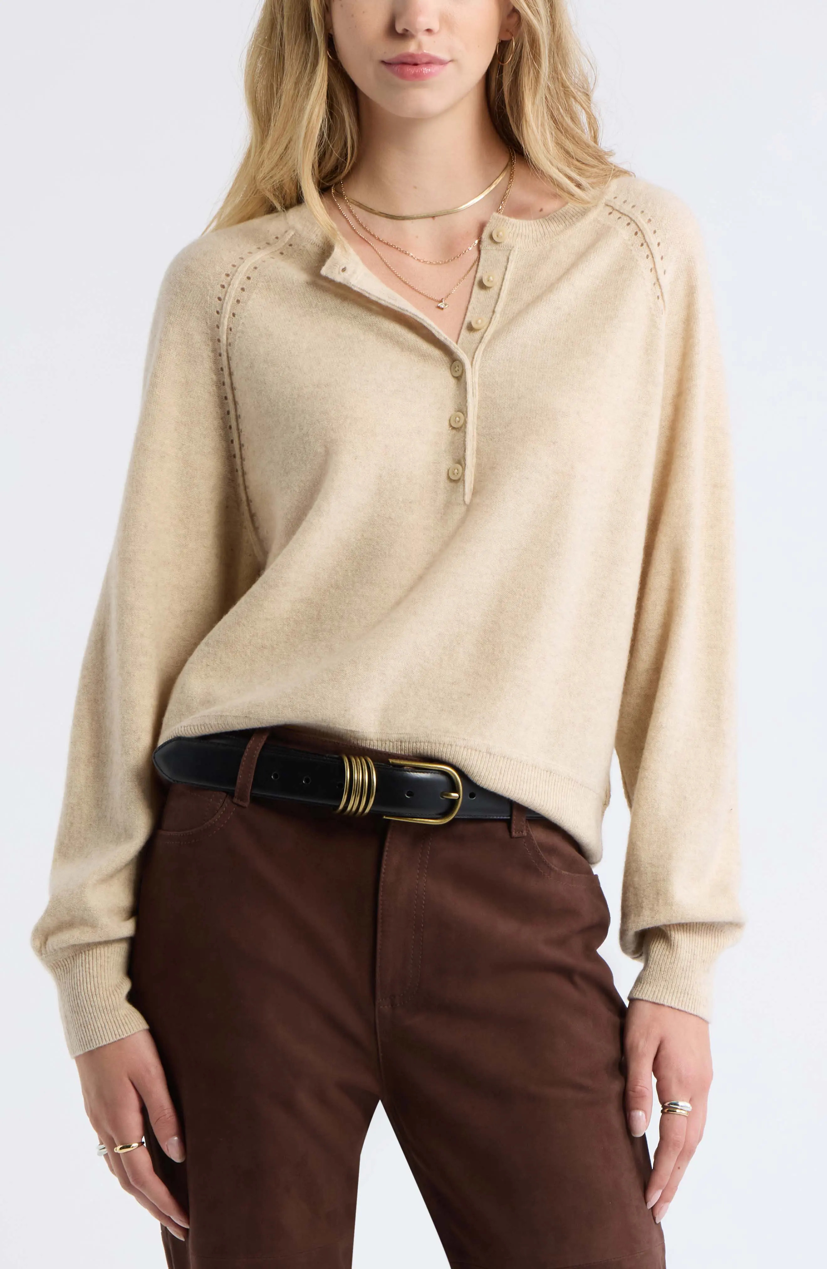 Wool & Cashmere Blend Henley Sweater | Nordstrom
