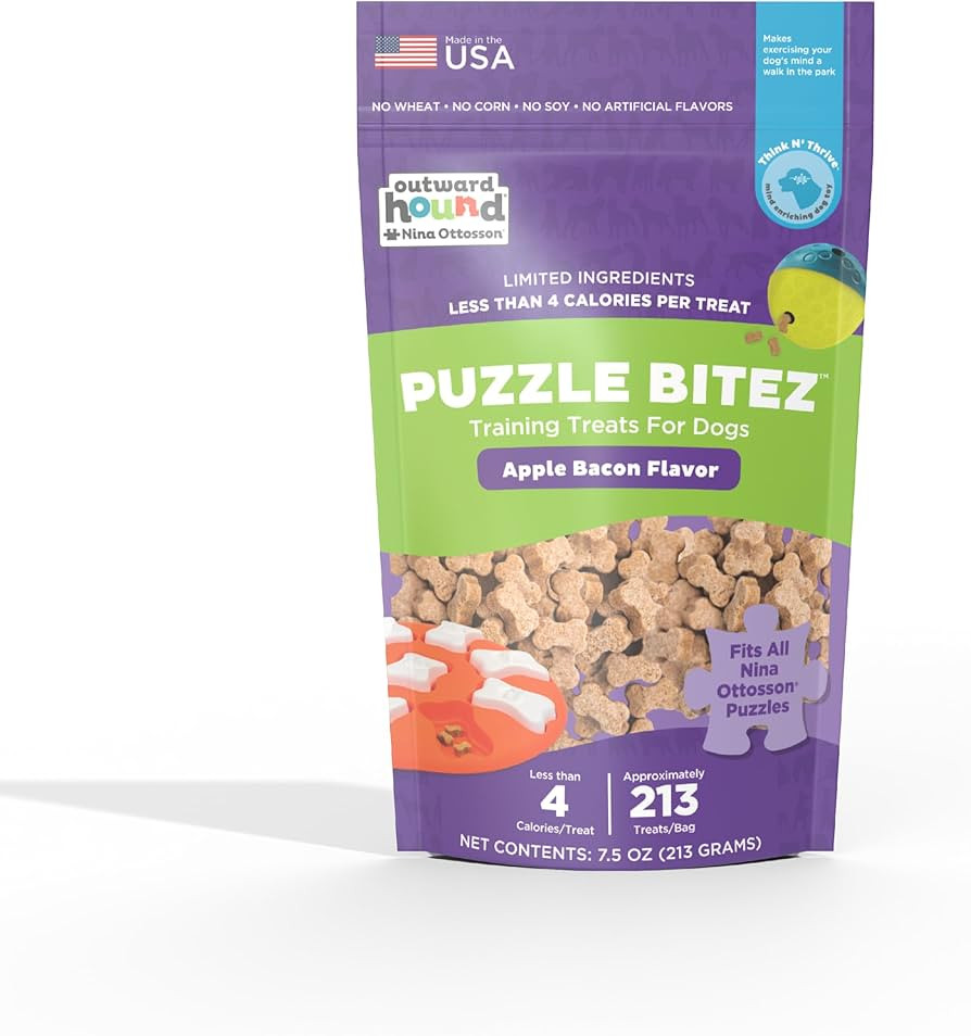 Outward Hound Nina Ottosson Puzzle Bitez Training Treats for Dogs Apple Bacon Flavor Soft Small D... | Amazon (US)