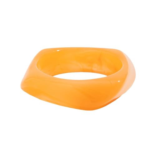Joiigaem Chunky Acrylic Bangle Bracelet Cuff Colorful Irregular Large Resin Cute Candy Geometric Polygon Wide Transparent Wristbands Bracelets Statement Jewelry for Women (Orange Yellow2252) | Amazon (US)