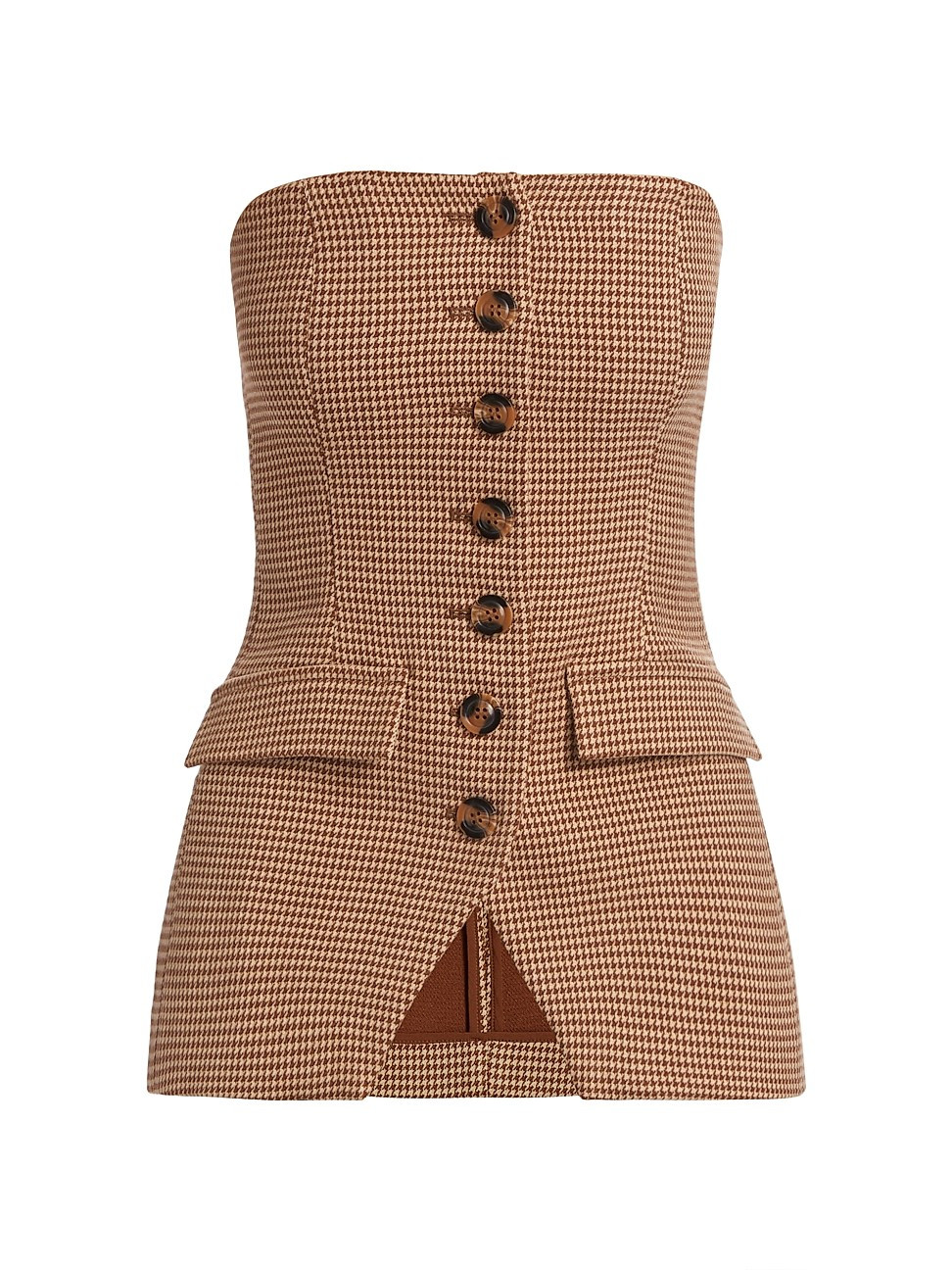 Women's Phoebe Houndstooth Bustier - Toffee Houndstooth - Size 6 | Saks Fifth Avenue
