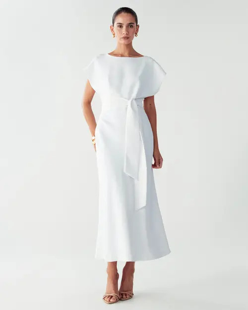 WILLA Shauna Midi Dress in White at Nordstrom, Size 2 | Nordstrom