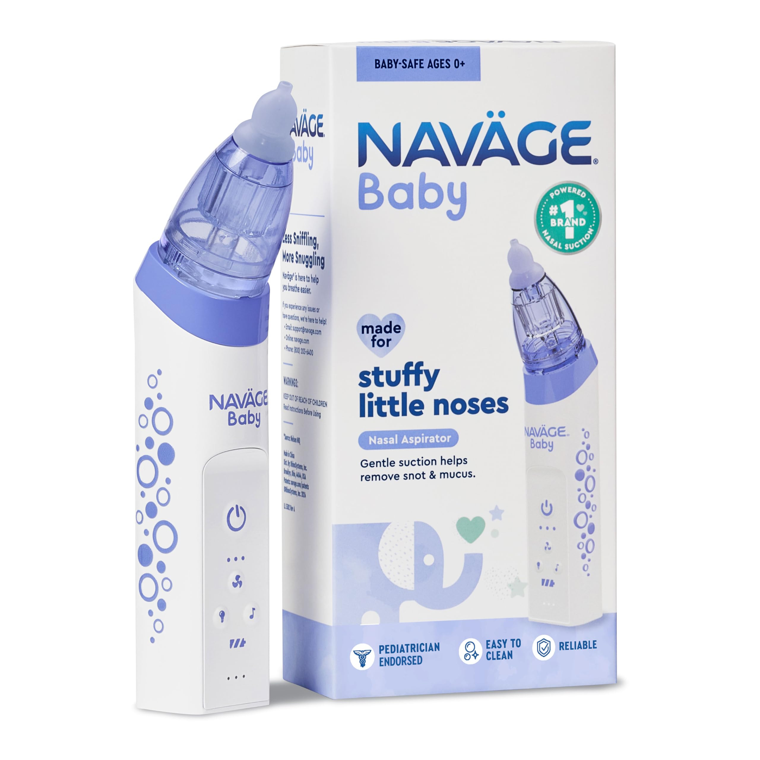 Navage Baby Nasal Aspirator - Gentle, Pediatrician Endorsed Nasal Aspirator for Baby Congestion &... | Amazon (US)