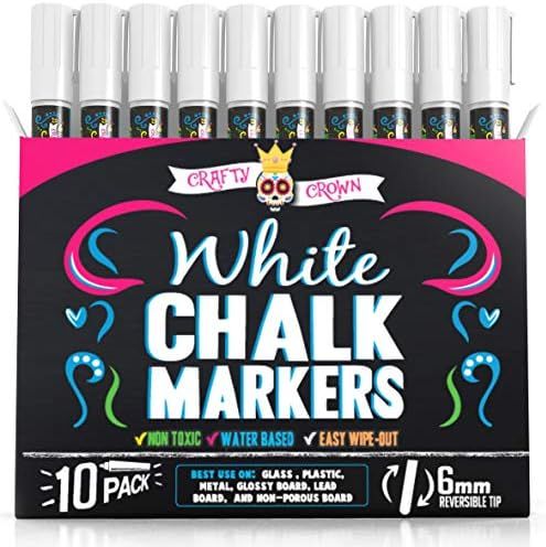 Liquid Chalk Marker Pen - White Dry Erase Marker - Chalk Markers for Chalkboard Signs, Windows, B... | Amazon (US)