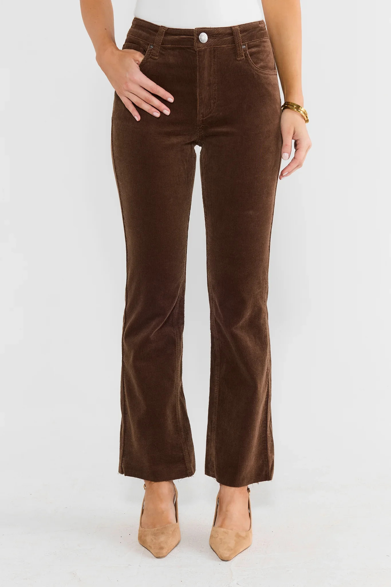 Kelsey Corduroy Kick Flare Pants by KUT | Avara