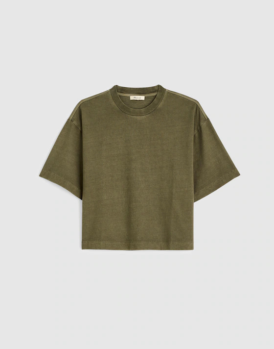 The Boxy Crop Tee in Allday Jersey | Madewell