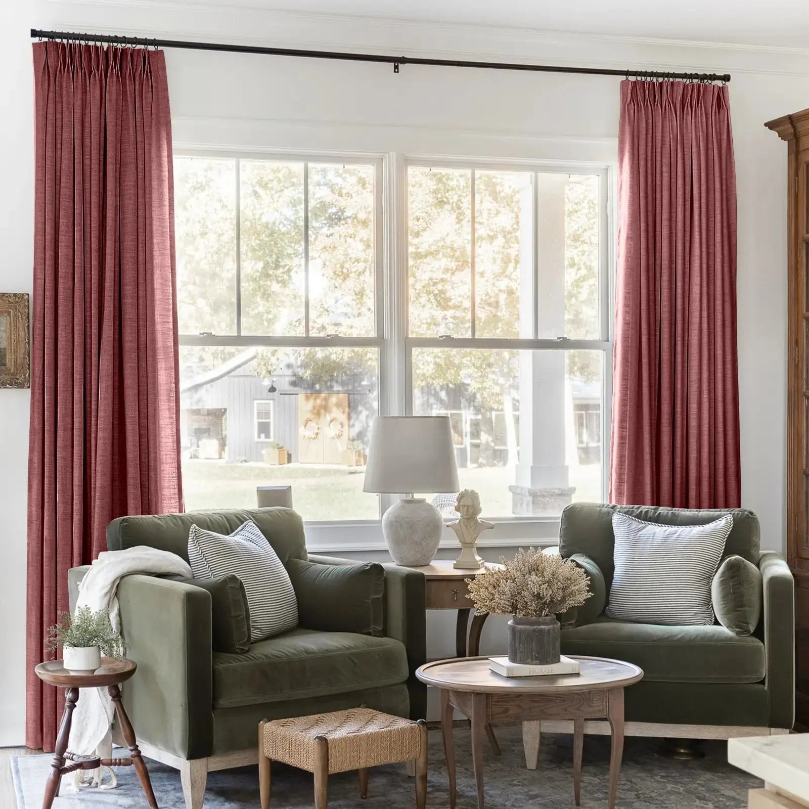 Liz Linen Drape Pleated - Cinnabar 1908-24 | TWOPAGES