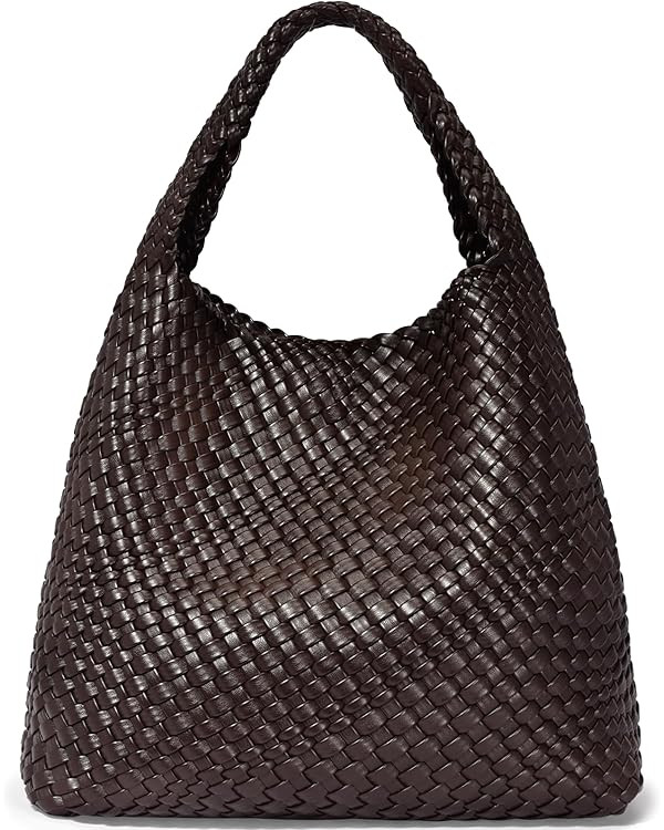 Woven Bag Purses and Handbags, Woven Vegan Leather Bag For Women, Woven Tote Bag Shoulder Bag Top... | Amazon (US)