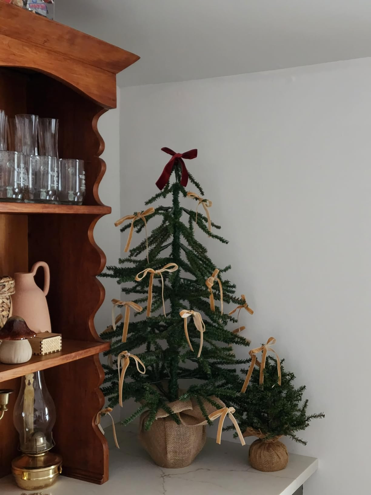 QIANF Vintage Khaki Velvet Ribbon, 3/8 Inch X 25Yd | Amazon (US)