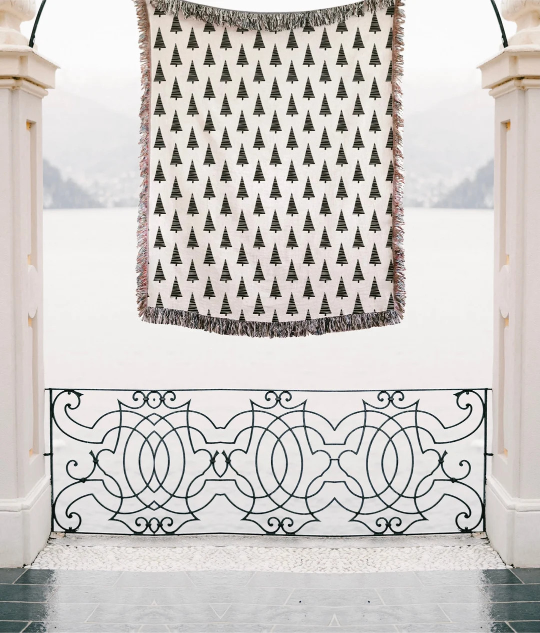 Christmas Tree Throw Blanket Black & White Christmas Home - Etsy | Etsy (US)