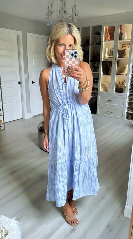 This dress is perfect for a summer baby shower or wedding shower!! Dress it up or down with your shoe choice! 
Dress TTS small (roomy but has an adjustable waist)
Wedges TTS

#LTKparties #LTKfindsunder50 #LTKSeasonal