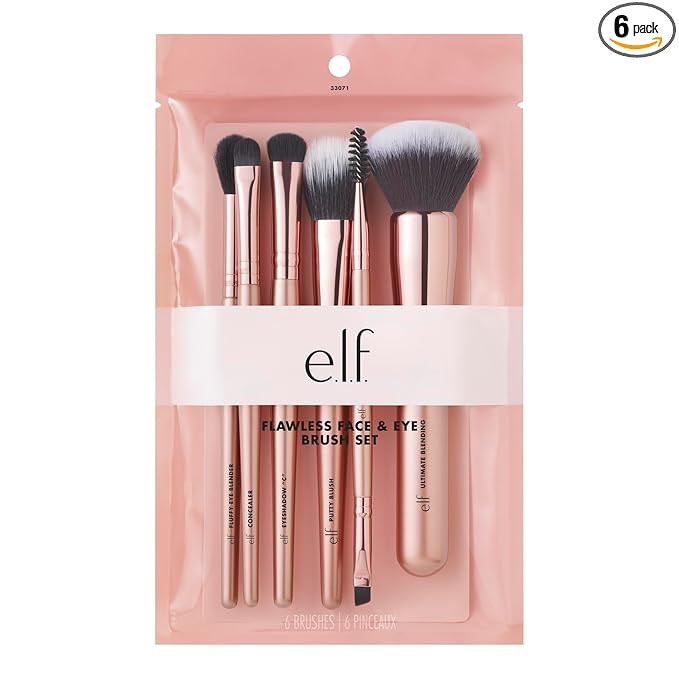 e.l.f. Flawless Face Kit, 6-Piece Brush Collection, Brushes For Face, Eyes & Brows, Vegan & Cruel... | Amazon (US)