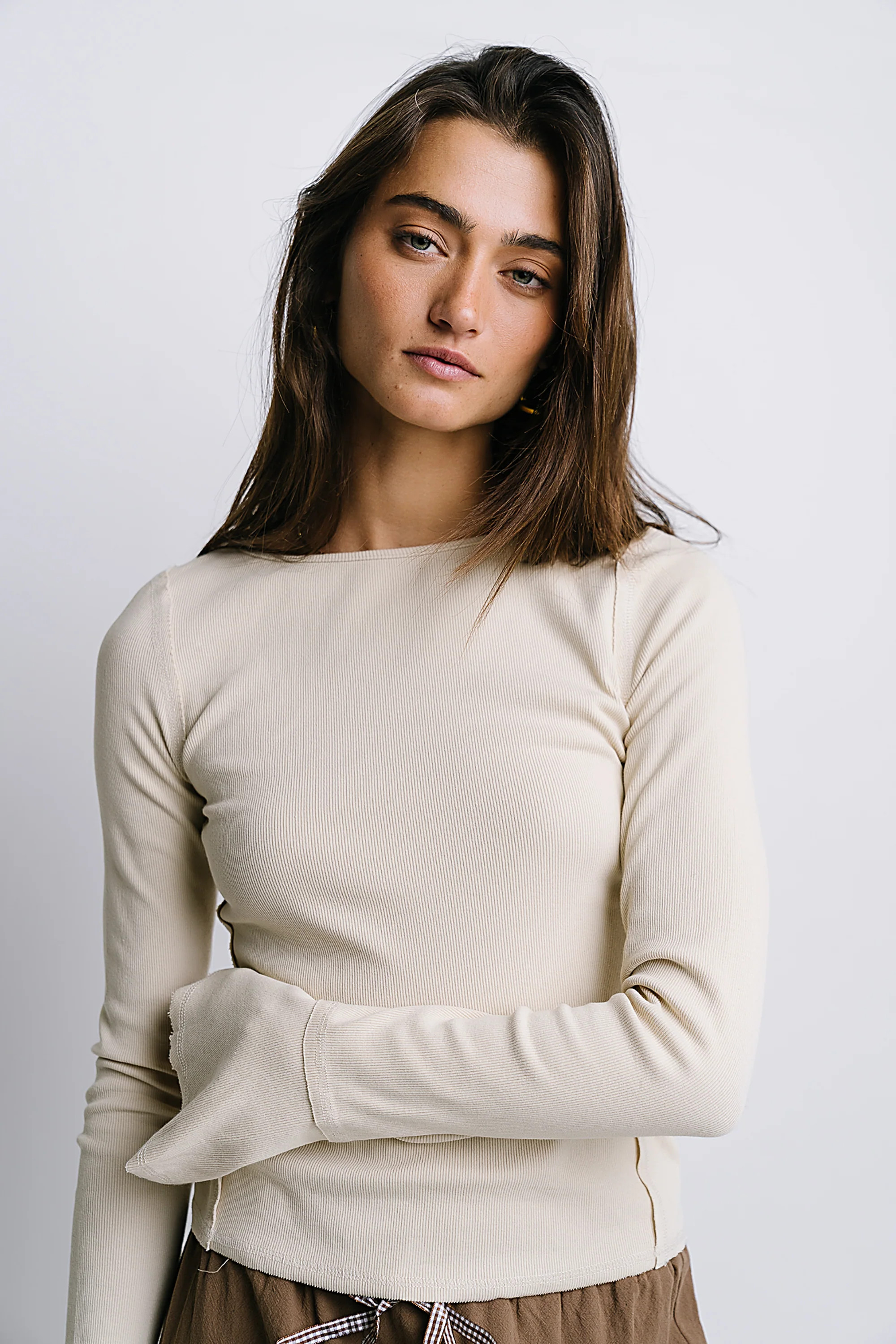 Toby Ribbed Top in Bone | Böhme US