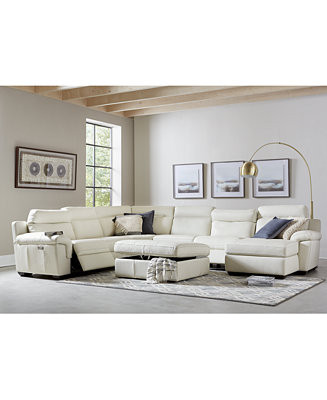 Furniture Julius II Leather Power Reclining Sectional Sofa Collection with Power Headrests and US... | Macys (US)