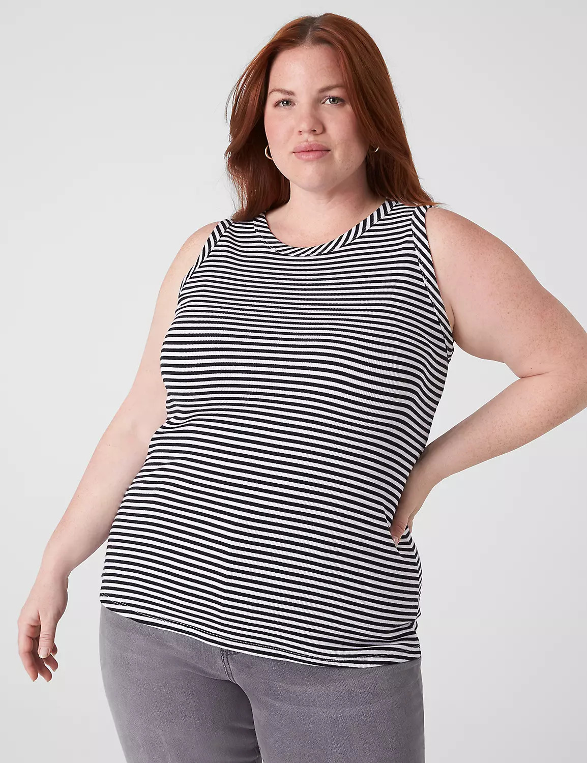 Fitted High-Neck Rib Tank | LaneBryant | Lane Bryant (US)