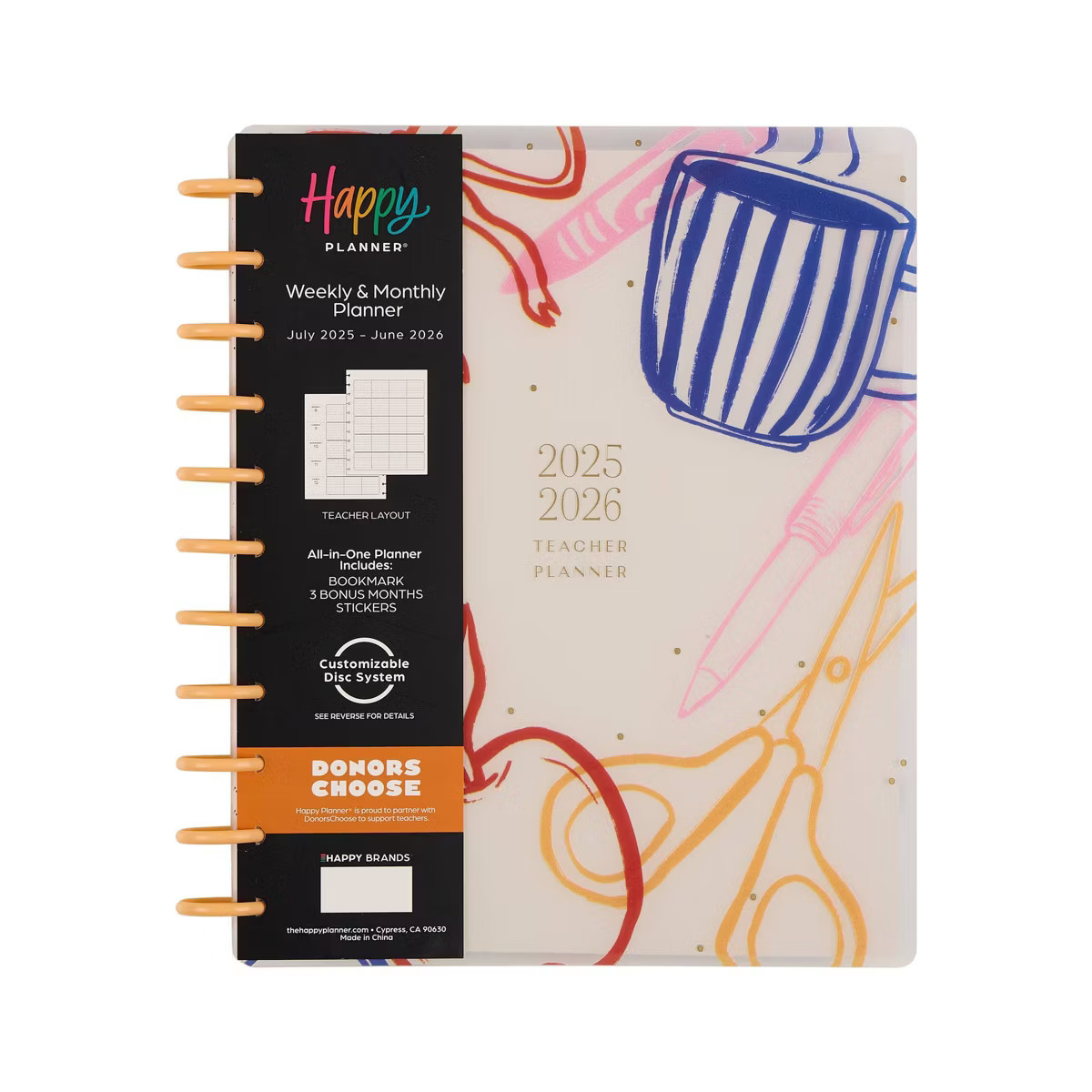 Happy Brands July 2025 - June 2026 Weekly/Monthly Planner 10.12"x11.5" Multicolor Sunday Brunch, ... | Target