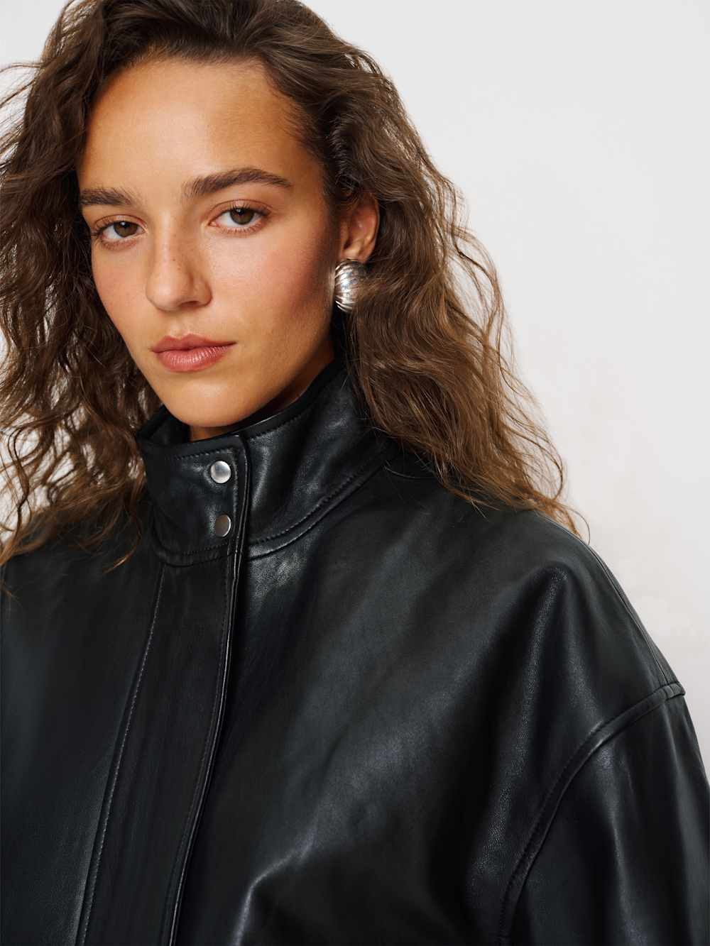 Veda Harrison Leather Oversized Bomber | Reformation (Global)