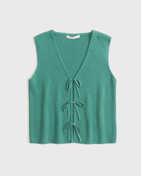 Tie-Front V-Neck Sweater Vest | Abercrombie & Fitch (US)