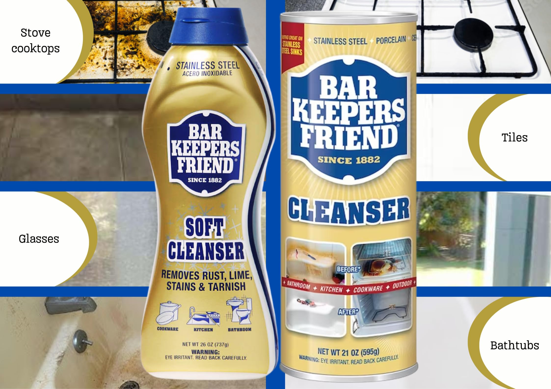 Amazon.com: Mighty Sponge Bundle - Bar Keepers Friend Soft Cleanser 26-fl oz Citrus Liquid All-Pu... | Amazon (US)