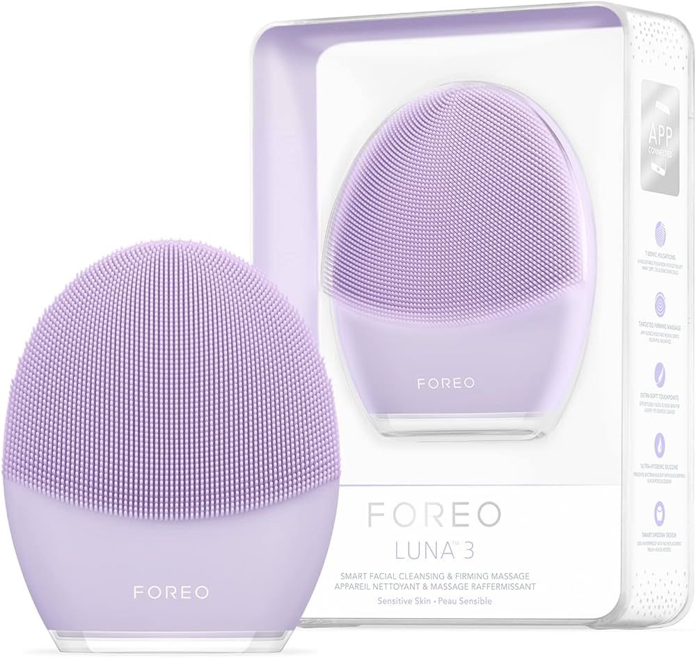 FOREO LUNA 3 Facial Cleansing Brush | Sensitive Skin | Anti Aging Face Massager | Enhances Absorp... | Amazon (US)