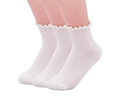 Women Socks, Women Ankle Socks, Lovely double needle solid color Lace edge relent lady socks | Amazon (US)