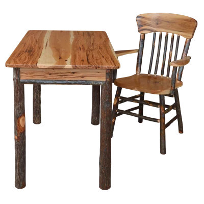 Hickory Writing Desk With Chair- Rustic | Wayfair North America