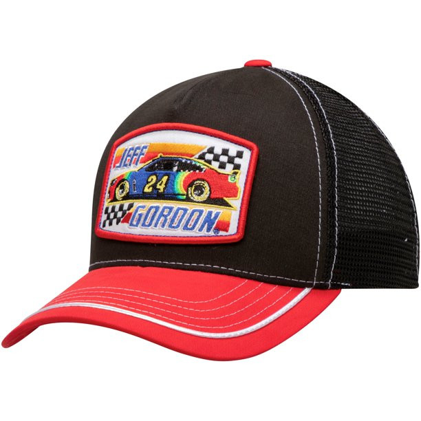 Men's Checkered Flag Black/Red Jeff Gordon Throwback Snapback Hat - OSFA - Walmart.com | Walmart (US)