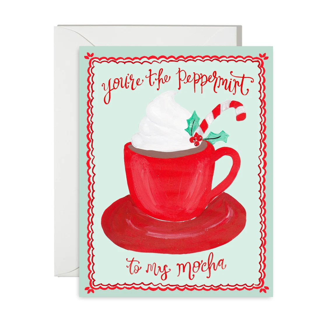 Holiday Greeting Cards You're the Peppermint to My Mocha Peppermint Mocha Single A-2 Card - Etsy | Etsy (US)