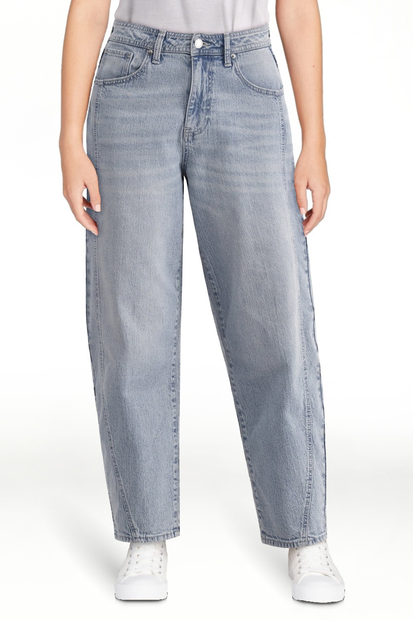 No Boundaries Barrel Wide Leg Jeans, 26" Inseam, Women’s and Women’s Plus - Walmart.com | Walmart (US)