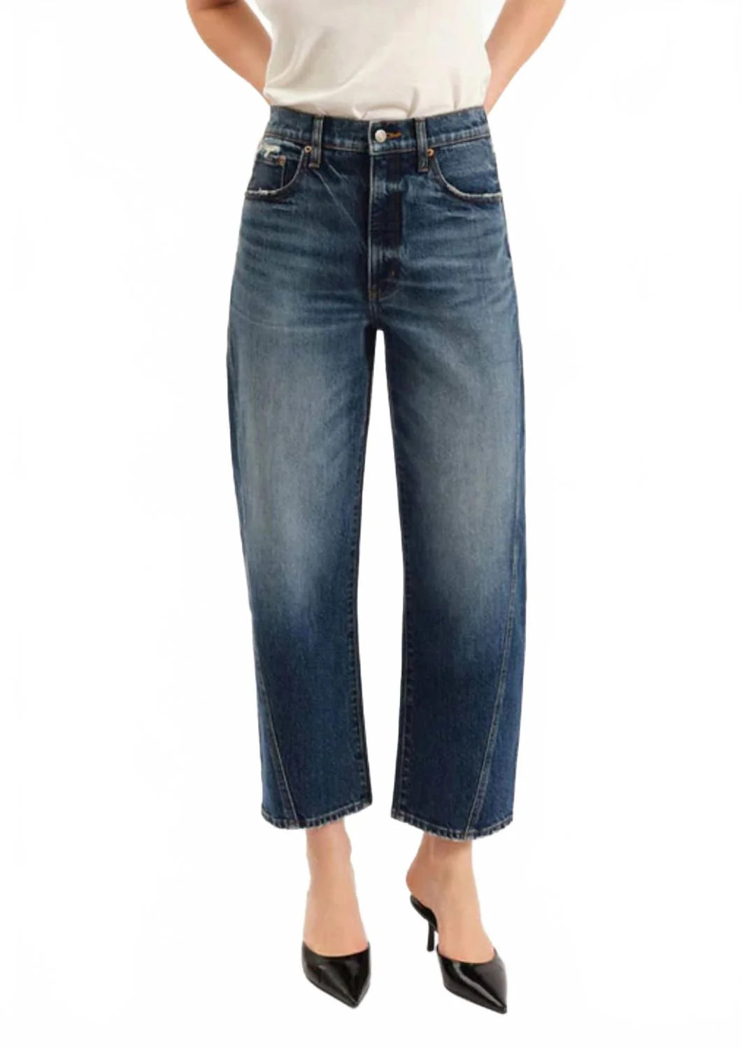 Westward Barrell Leg Jeans In Denim Blue | Shop Simon
