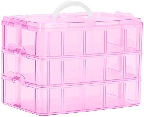 Sooyee Bead Organizer,3-Tier Craft Organizers and Storage,Stackable Storage Containers with 30 Compa | Amazon (US)