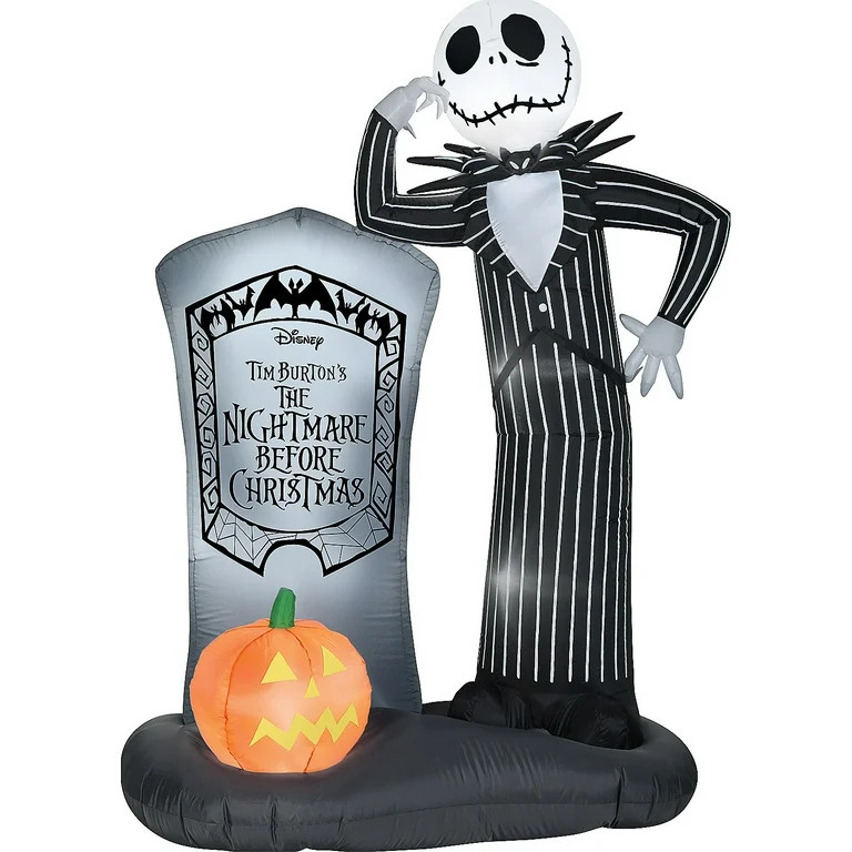 Gemmy Inflatable Nightmare Before Christmas Jack Skellington Tomb LED Lighted Yard Decoration - 6... | Walmart (US)