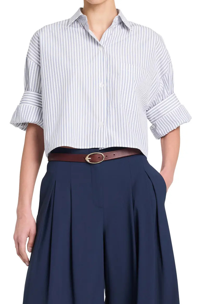 TWP Next Ex Stripe Crop Shirt (Women) | Nordstrom | Nordstrom