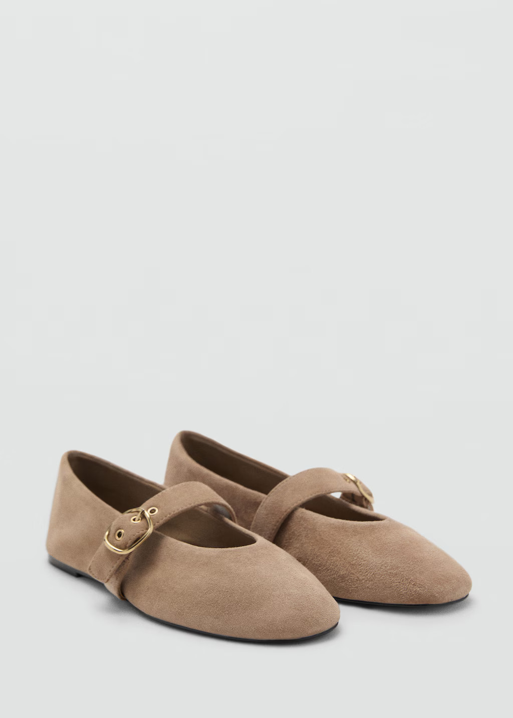 Suede leather ballet flats sand - Woman - 9½ - MANGO | Mango (US/MX/AU)