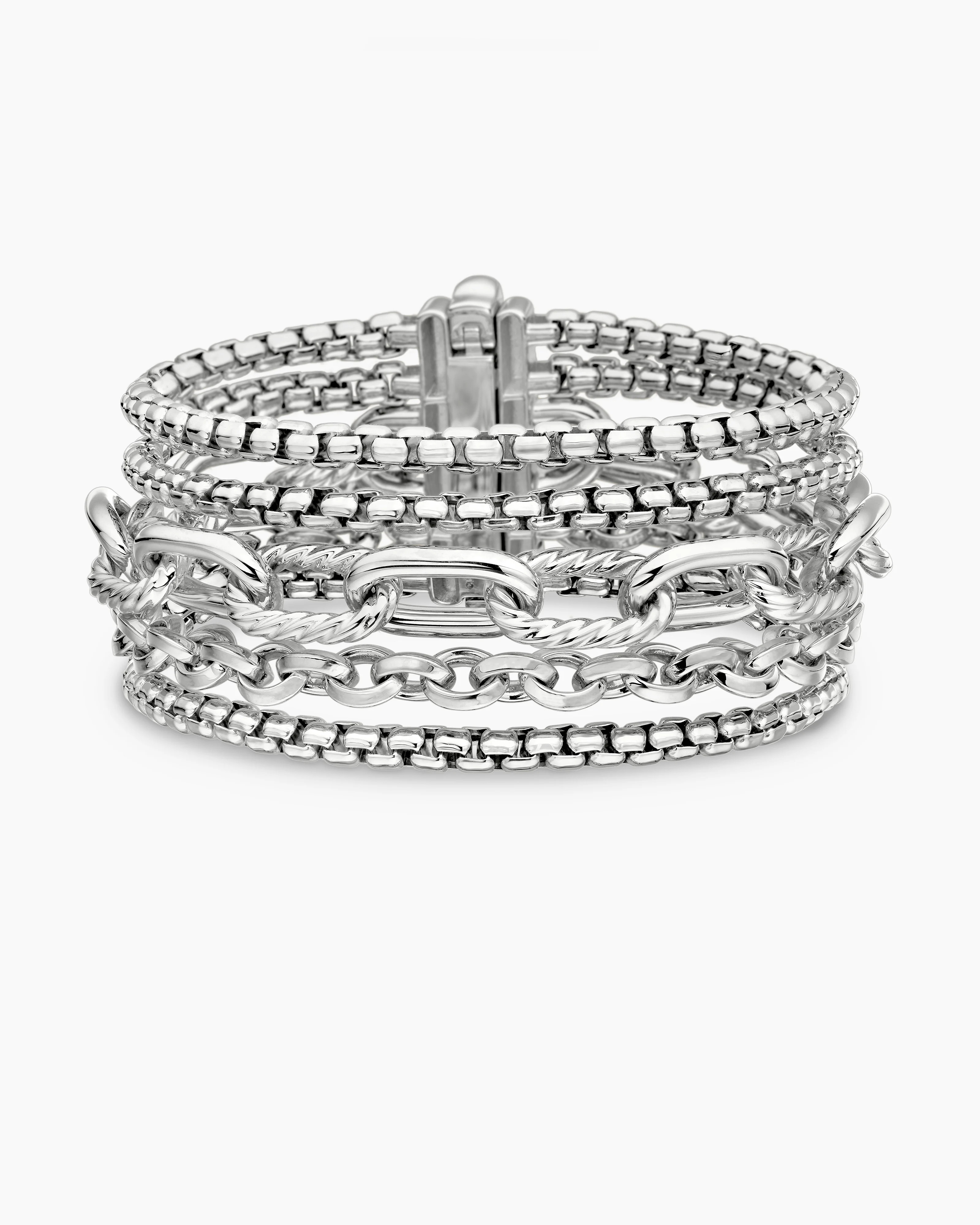 David Yurman | Multi Row Chain Bracelet in Sterling Silver, 29mm | David Yurman