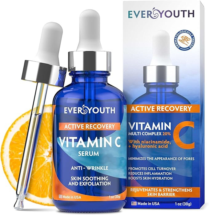 Vitamin C Serum 20%, Anti Aging Stem Cell Serum for Face with Hyaluronic Acid, Collagen Peptides,... | Amazon (US)