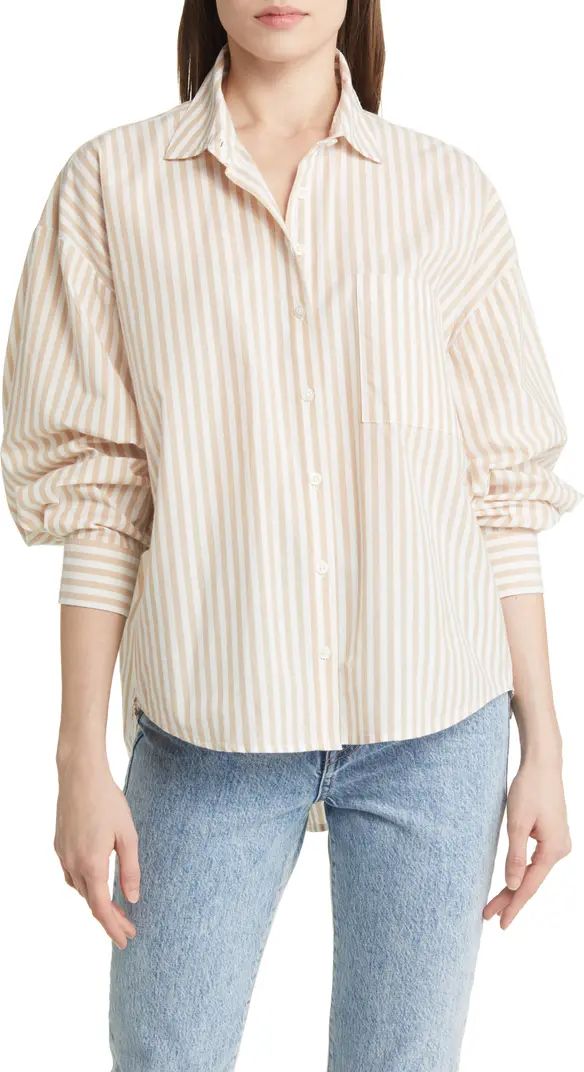 Sloane Stripe Stretch Poplin Button-Up Shirt | Nordstrom