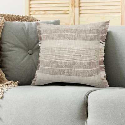Suvii Home Ella Striped Decorative Throw Pillow, Cream/Tan/Beige | Ashley Homestore