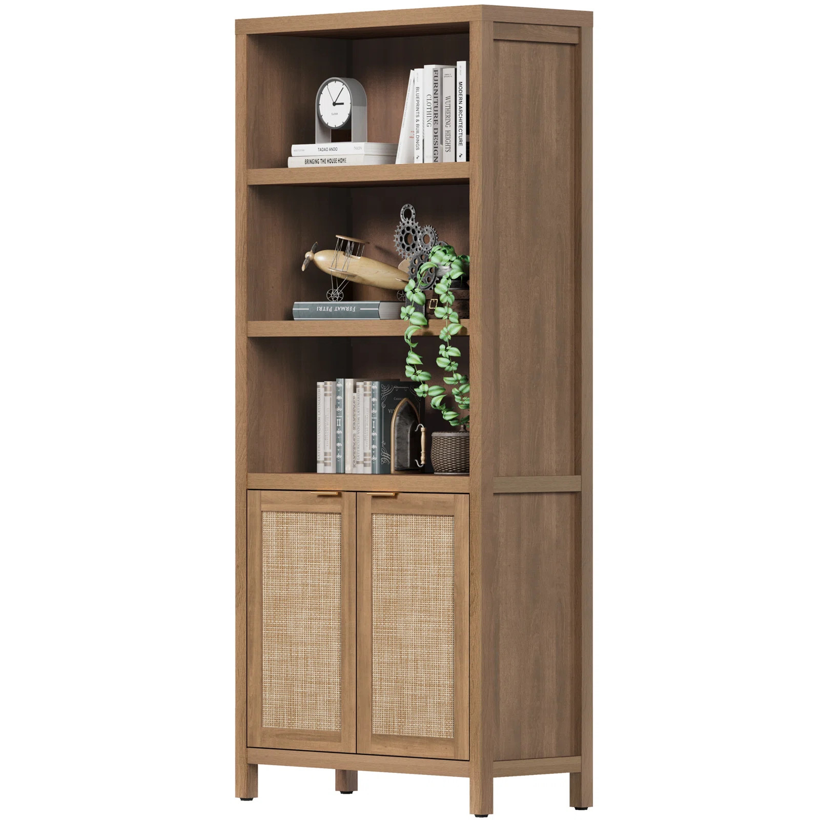 Marliee Boho 5 -Tier Bookcase With 2 Doors And Adjustable Shelves | Wayfair North America