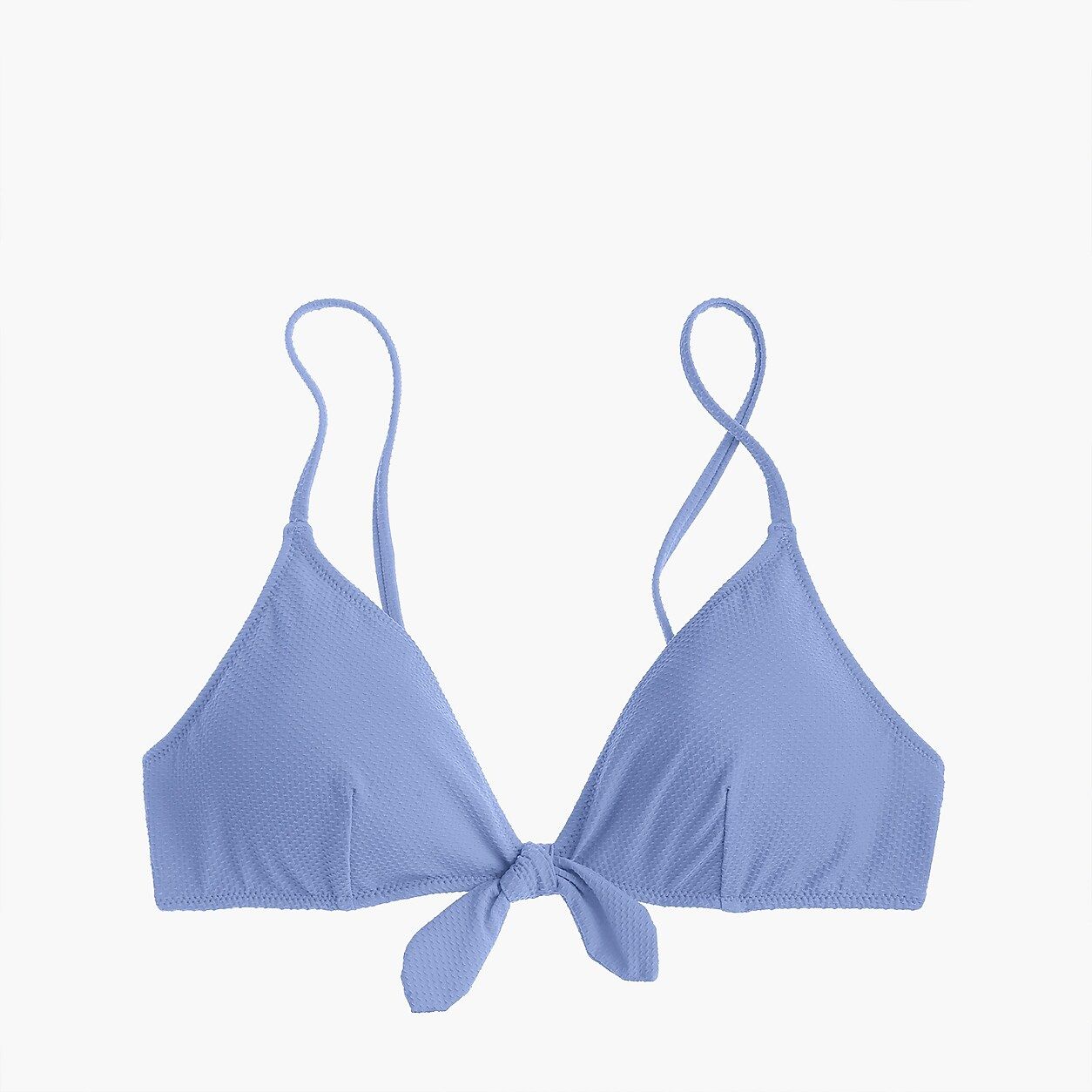 Tie-front bikini top in piqunylon | J.Crew US