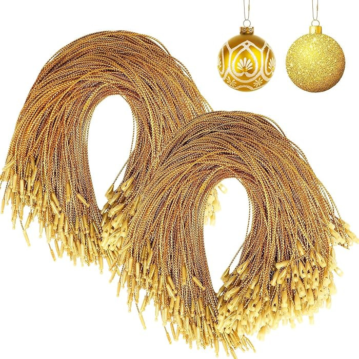 JUNEBRUSHS 600Pcs Christmas Ornament Hooks, Ornament Hangers with Snap Ornament String for Christ... | Amazon (US)