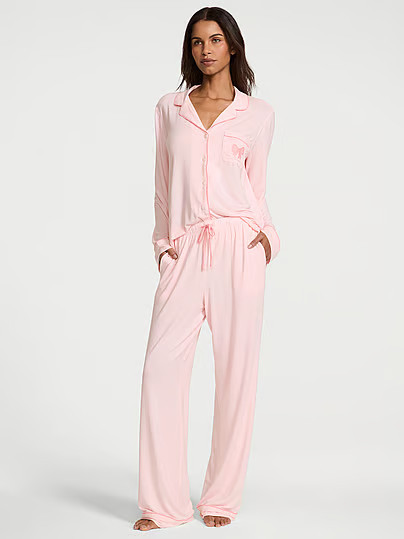 Modal Soft Bow Long Pajama Set, Pink, Smallreg - Women's Sets - Victoria's Secret | Victoria's Secret (US / CA )