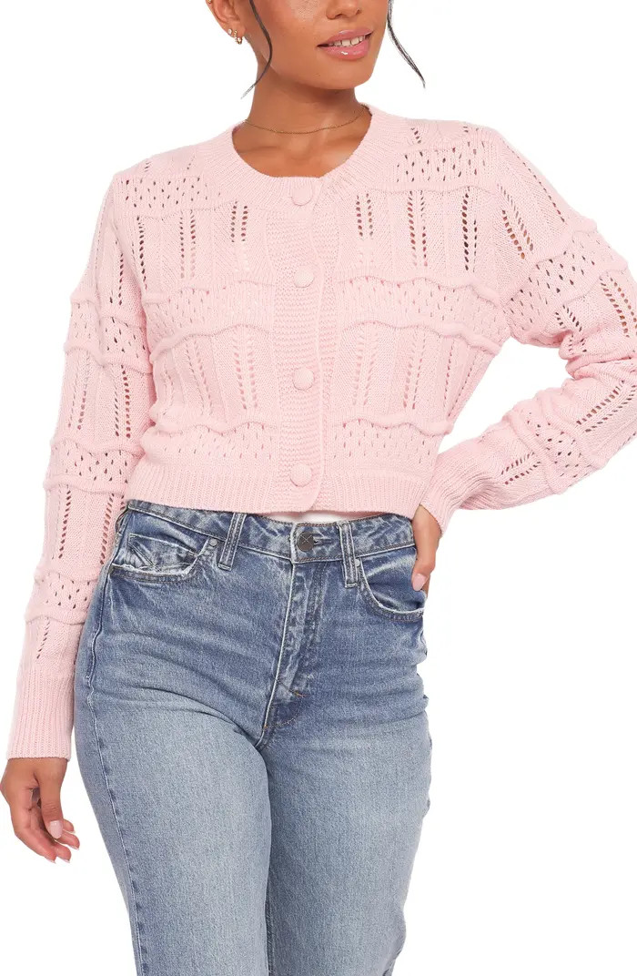 Aidy Pointelle Crop Cardigan | Nordstrom