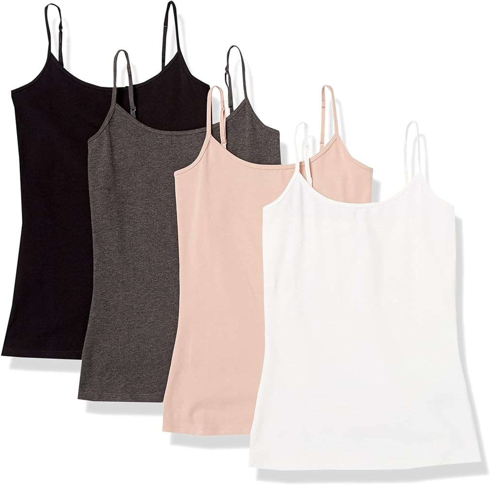 Amazon Essentials Women's Slim-Fit Camisole, Pack of 4 | Amazon (US)