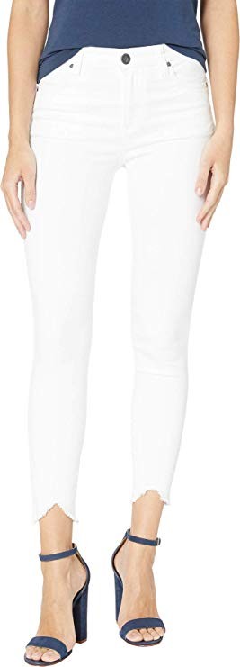 KUT from the Kloth Women's Connie Ankle Skinny High-Rise w/Step in Optic White | Amazon (US)
