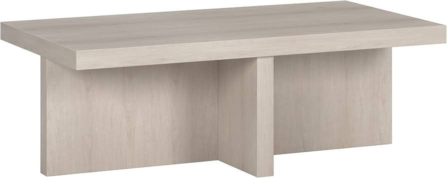 Henn&Hart 44" Wide Rectangular Coffee Table in Alder White, for Home, Living Room, Bedroom, Enter... | Amazon (US)