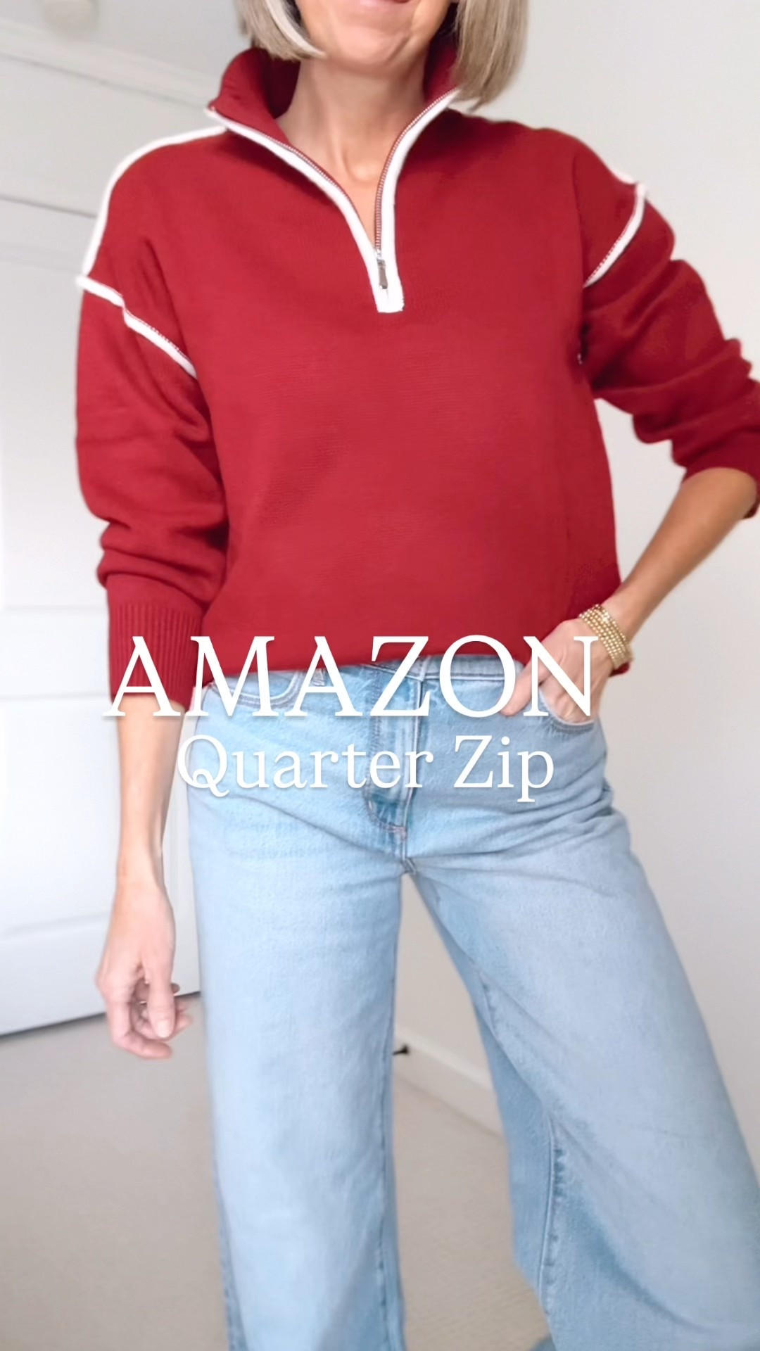 Effortless everyday style ❤️ This Amazon quarter-zip sweater is such a good find—cozy, flattering, and comes in so many great colors. Paired it with the cutest wide leg cuff jeans from loft and finished the look with leopard flats for a little fun neutral moment. Easy, polished, and comfy enough for all day.



#LTKootd #LTKOver40 #LTKSaleAlert
