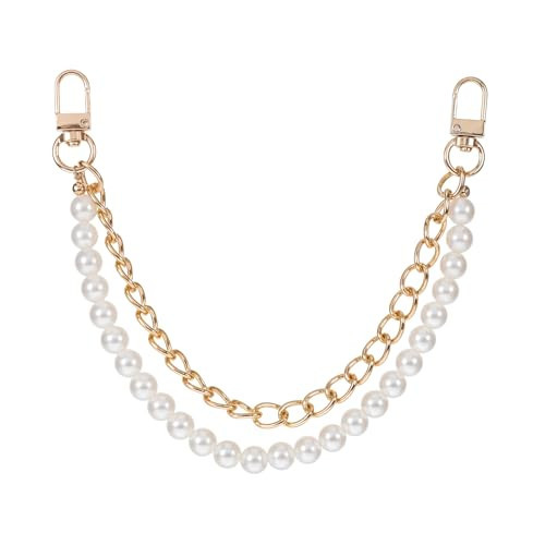 Lnngub Pearl Purse Chain,Gold Purse Chains for Handbags Pearl Bag Charm Bag Chain Charm Short Handle Replacement Charms Accessories for Handbag Messenger Bags Wallets,Gold | Amazon (US)